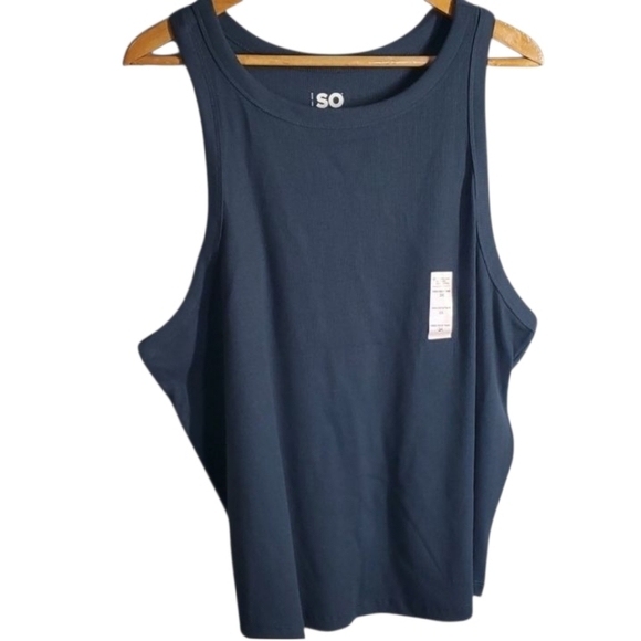 SO top women's size 3X blue high neck tank top - Picture 1 of 7